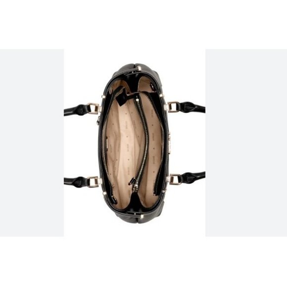 GUESS Anadela canvas medium satchel crossbody bag - Black/Cream (No charms) - Picture 5 of 6